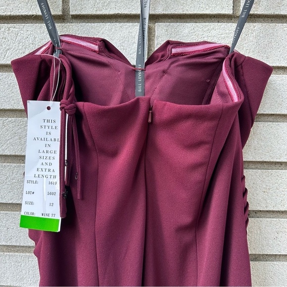 NWT Bill Levkoff Bridesmaid Dress 1619 Wine Burgundy Cherry Red - Picture 6 of 15